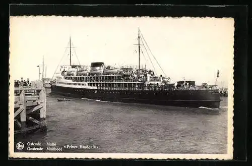 AK Mailboot Prince Baudouin im Hafen