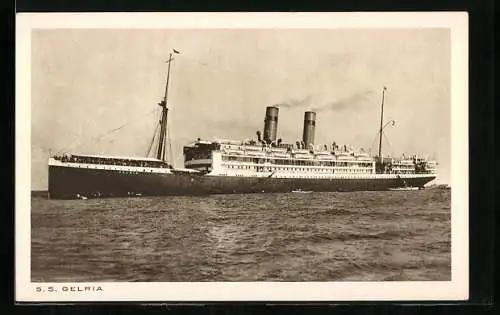 AK Passagierschiff S.S. Gelria auf hoher See fahrend