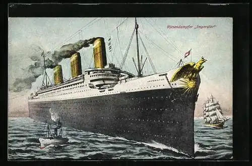 AK Riesendampfer Imperator in voller Fahrt