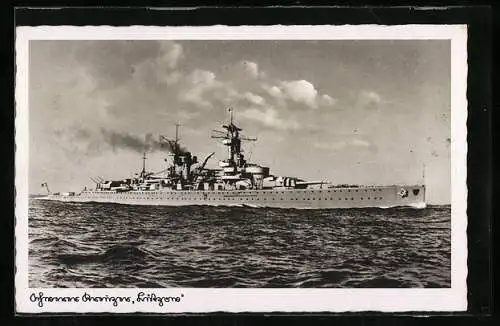 AK Schwerer Kreuzer Lützow auf See