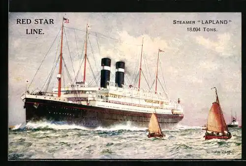 AK Passagierschiff, Twin-Screw S.S. Lapland auf rauher See