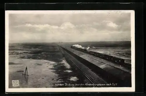 AK Sylt, mit der Eisenbahn über den Hindenburgdamm