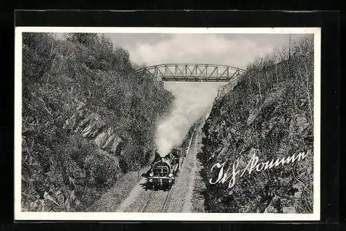 AK Lokomotive der deutschen Eisenbahn gibt Volldampf