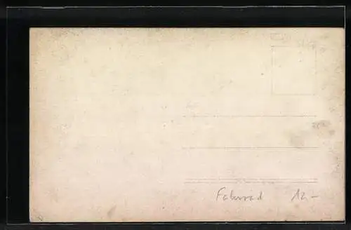 AK Junger Mann mit Fahrrad