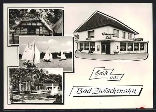 AK Bad Zwischenahn, Gasthaus Bürgereck, Segelboote