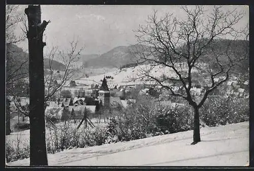 AK Vorra /Fränkische Schweiz, Ortsansicht im Schnee