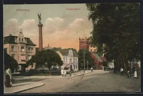 AK Oldenburg / Oldenburg, Strassenpartie am Friedensplatz