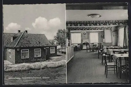 AK Mönkeberg, Das Gesellschaftshaus Eksol, mit Gaststube, Inh. Willi Gradert