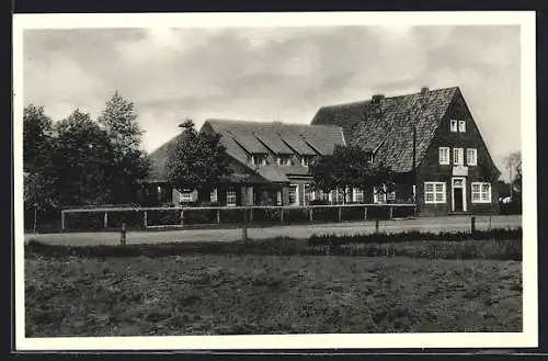 AK Schwerinsdorf /Ostfriesl., Hotel-Gaststätte und Ausflugslokal Im Goldenen Stern, Inh. Johann Janssen