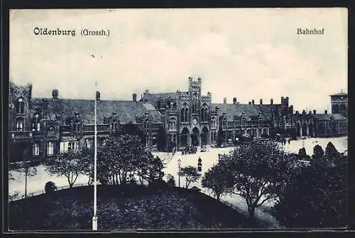 AK Oldenburg / Oldenburg, Blick auf den Bahnhof