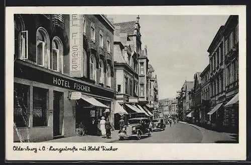 AK Oldenburg i. O., Langestrasse mit Hotel Fischer