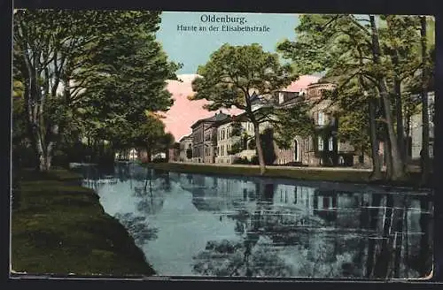 AK Oldenburg, Hunte an der Elisabethstrasse