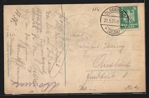 AK Oldenburg, Hunte an der Elisabethstrasse
