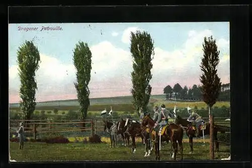 AK Deutsche Kavallerie, Dragoner Patrouille auf Vorposten