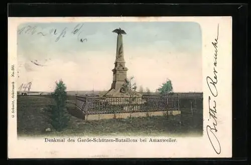 AK Amanweiler, Denkmal des Garde-Schützen-Bataillons