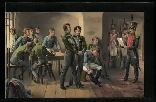 AK Wesel, Verkündigung des Todesurteils der 11 Schill`schen Offiziere 1809, Befreiungskriege
