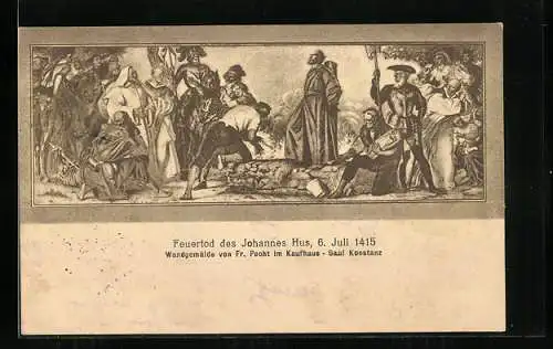 Künstler-AK Der Feuertod des Johannes Hus, 6. Juli 1415