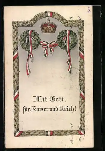 AK Mit Gott, für Kaiser und Reich!, Spruch