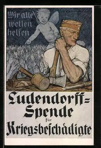 AK Ludendorff-Spende für Kriegsbeschädigte, Kriegsversehrter Soldat