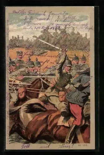 AK deutsche Kavallerie reitet zum Angriff