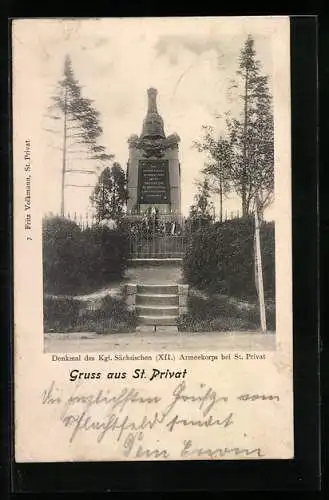 AK St. Privat, Denkmal des Kgl. Sächsischen XII. Armeekorps, Reichseinigungskriege