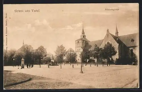 AK Varel / Oldenburg, Partie am Schlossplatz