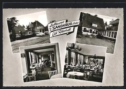 AK Sandkrug /Oldb., Café Ritterhoff mit Innenansicht