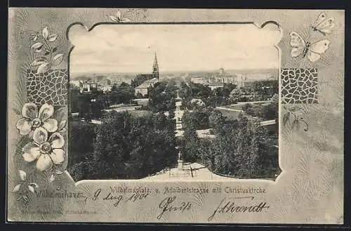 AK Wilhelmshaven, Wilhelmsplatz und Adalbertstrasse mit Christuskirche