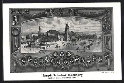 AK Hamburg-St.Georg, Hauptbahnhof, Strassenbahn