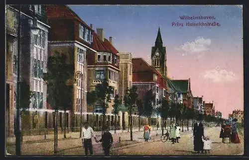 AK Wilhelmshaven, Abendstimmung in der Prinz Heinrichstrasse