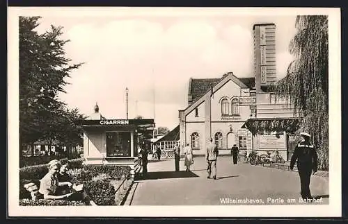 AK Wilhelmshaven, Partie am Bahnhof mit Leuten