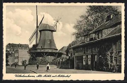AK Wilhelmshaven, Alte Mühle mit Gasthaus Mühlenhof