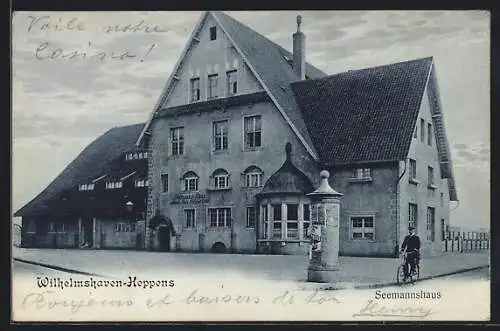 AK Wilhelmshaven-Heppens, Seemannshaus, Litfasssäule