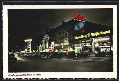 AK Berlin, Kurfürstendamm bei Nacht