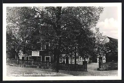 AK Nickelsdorf b. Krossen, Gasthof Waldschlösschen