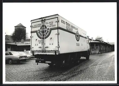 AK Hammelburg, Transporter von Süd-Fleisch Frischland am alten Schlachthof