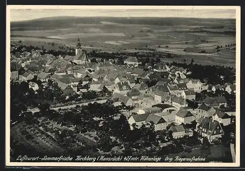 AK Kirchberg / Hunsrück, Gesamtansicht vom Flugzeug aus