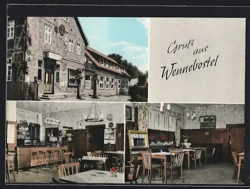 AK Wennebostel, Das Gasthaus Leseberg, mit Gaststube und Barbereich