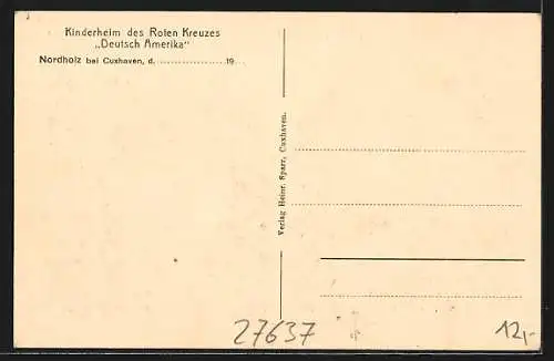 AK Nordholz bei Cuxhaven, Kinderheim des Roten Kreuzes Deutsch Amerika