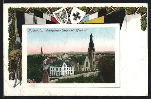 AK Saarlouis, Evangelische Kirche mit Pfarrhaus