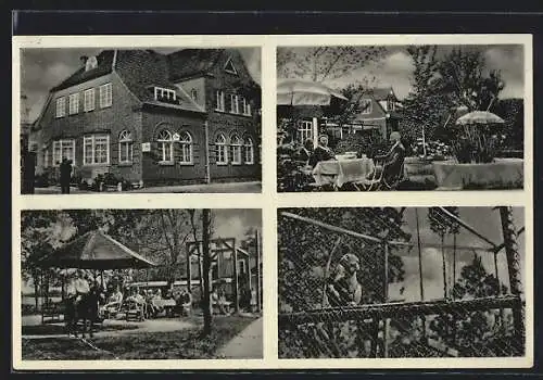 AK Bockhorn i. O., Gasthaus Grüner Wald am Urwald, Garten, Karussell