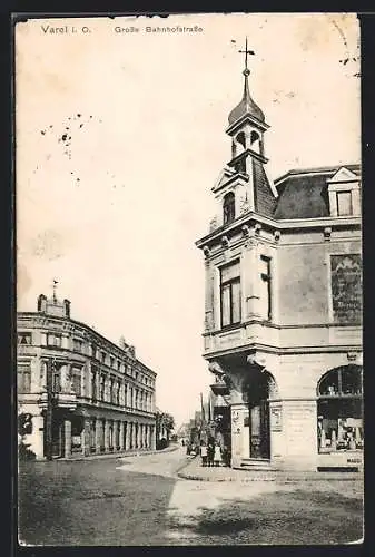 AK Varel / Oldenburg, Grosse Bahnhofstrasse