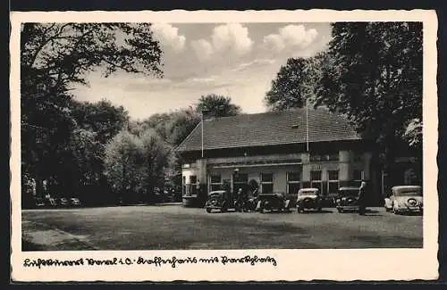 AK Varel / Oldenburg, Kaffeehaus mit Parkplatz