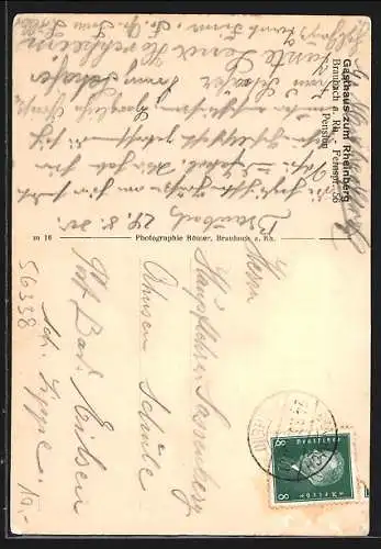 AK Braubach a. Rh., Gasthaus zum Rheinberg, Ortsansicht