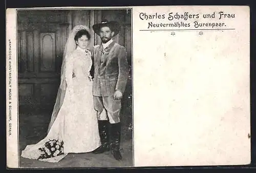 AK Charles Schaffers und Frau, Neuvermähltes Burenpaar