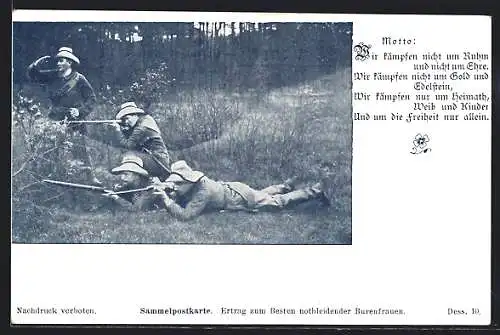 AK Drei Burenkrieger in Uniform mit Gewehren