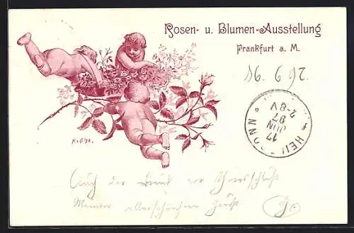Künstler-AK Frankfurt a. M., Rosen- und Blumen-Ausstellung
