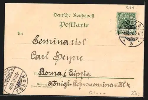 Lithographie Leipzig, Sächsisch-Thüringische Industrie-u. Gewerbe Ausstellung 1897, Tiroler Bergfahrt, Tiroler Wanderer