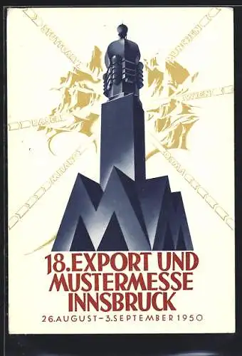 Künstler-AK Innsbruck, 18. Export und Mustermesse 1950