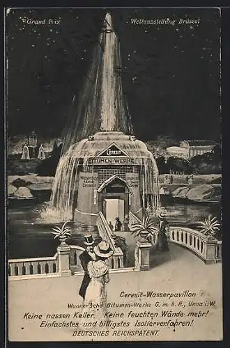 AK Brüsse, Weltausstellung 1910, Ceresit-Wasserpavillon